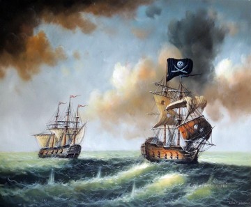 lucha pirata en acorazados marinos Pinturas al óleo